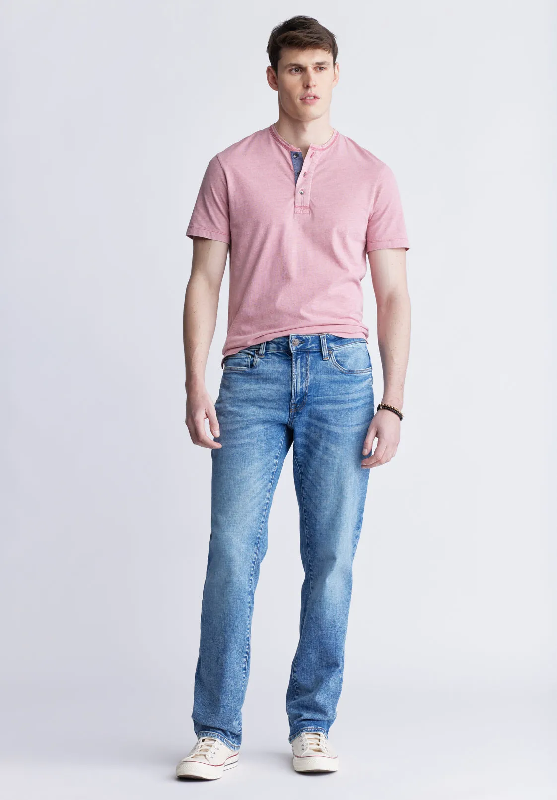 Relaxed Straight Driven Men's Jeans, Heavily Sanded and Worked - BM22984