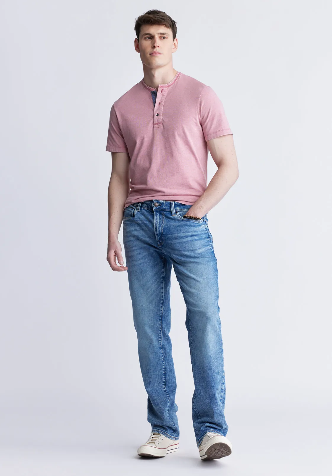 Relaxed Straight Driven Men's Jeans, Heavily Sanded and Worked - BM22984