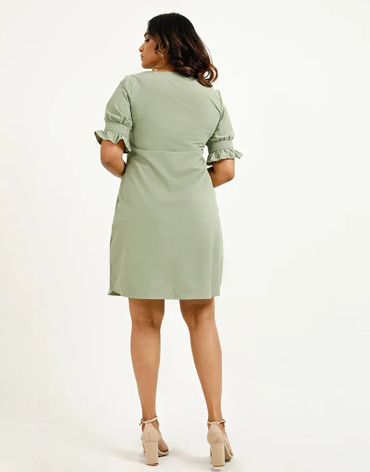 Round Neck Dress with Pockets