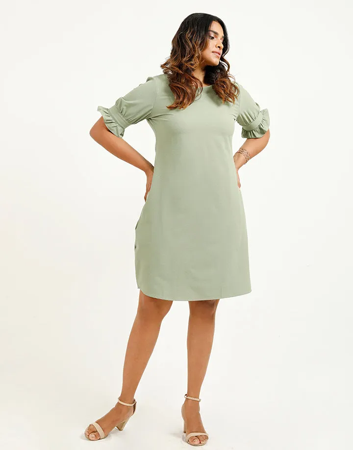 Round Neck Dress with Pockets