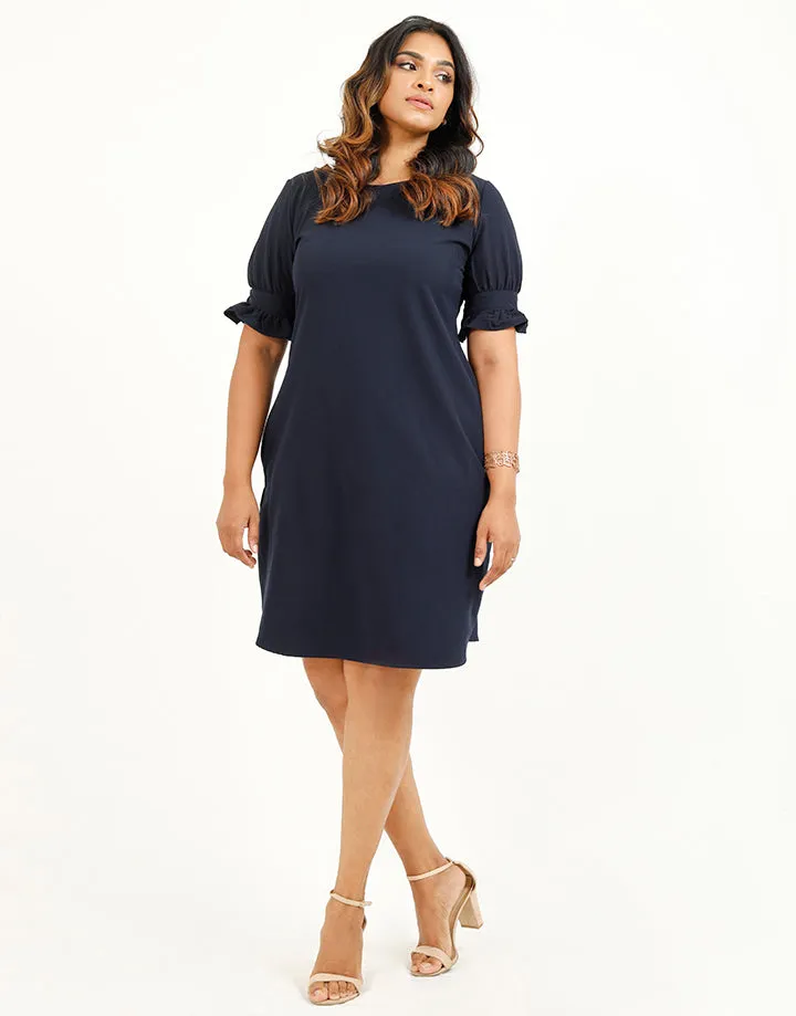 Round Neck Dress with Pockets