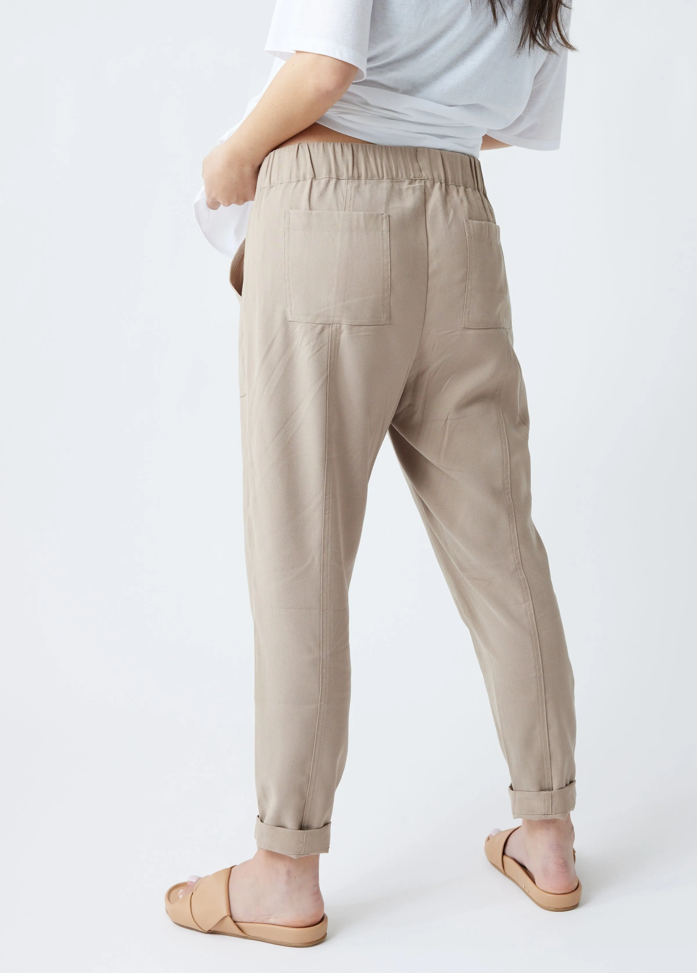 Twill Maternity Pants with Pockets