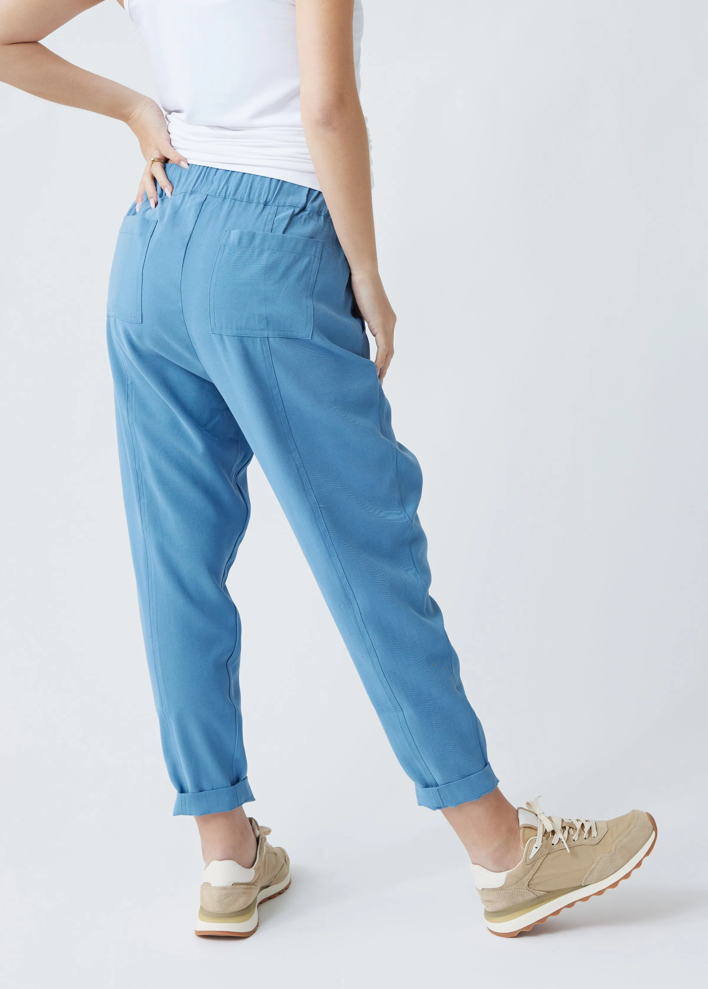 Twill Maternity Pants with Pockets