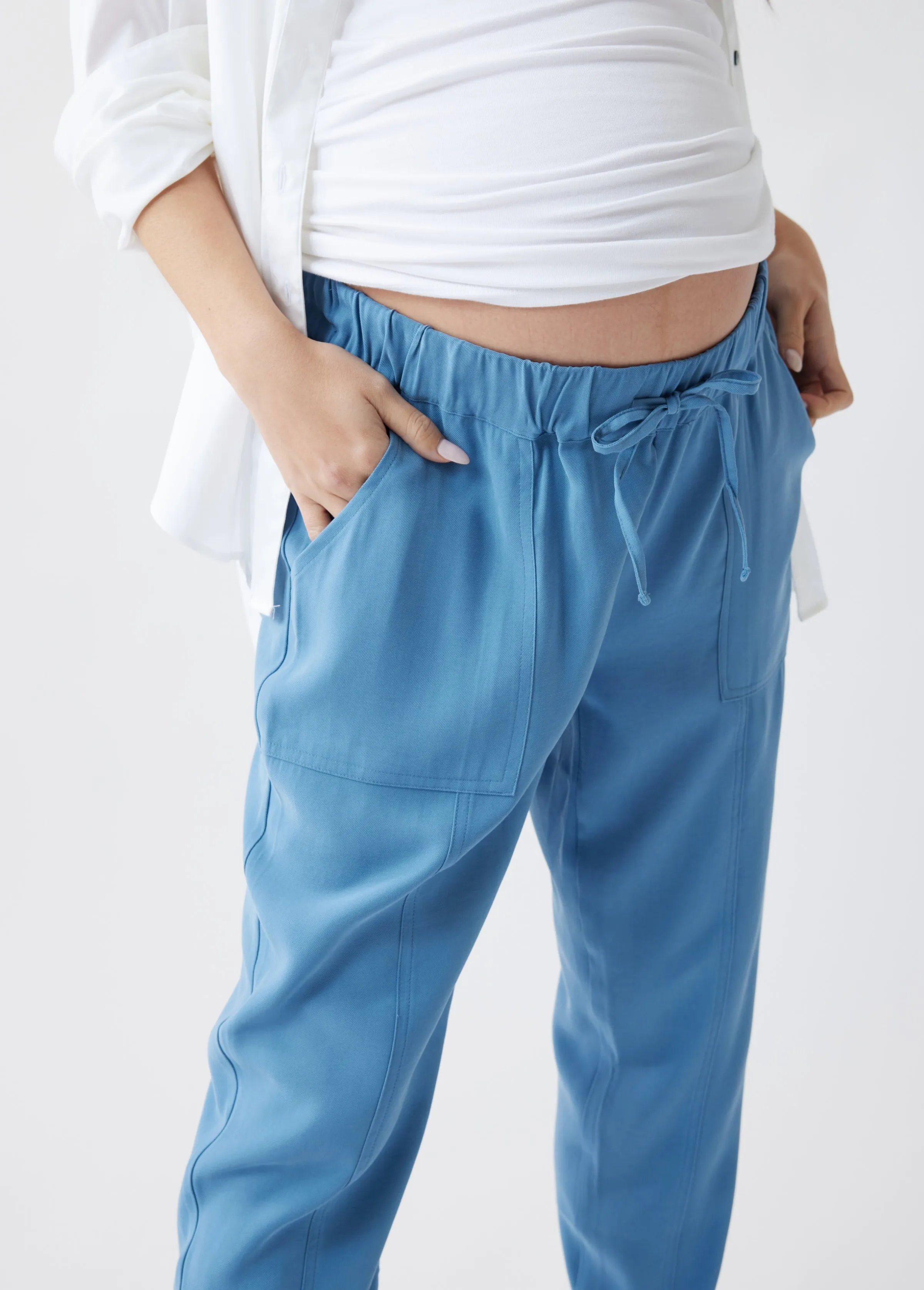 Twill Maternity Pants with Pockets
