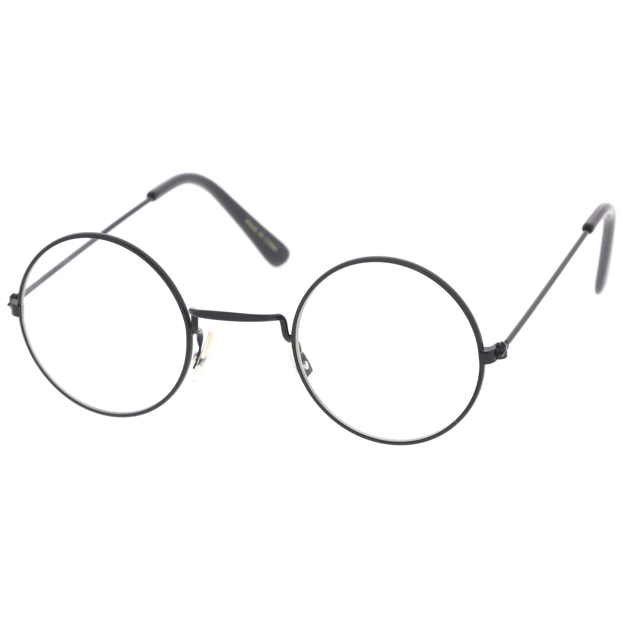 Vintage Inspired Round Metal Frame Clear Lens Glasses