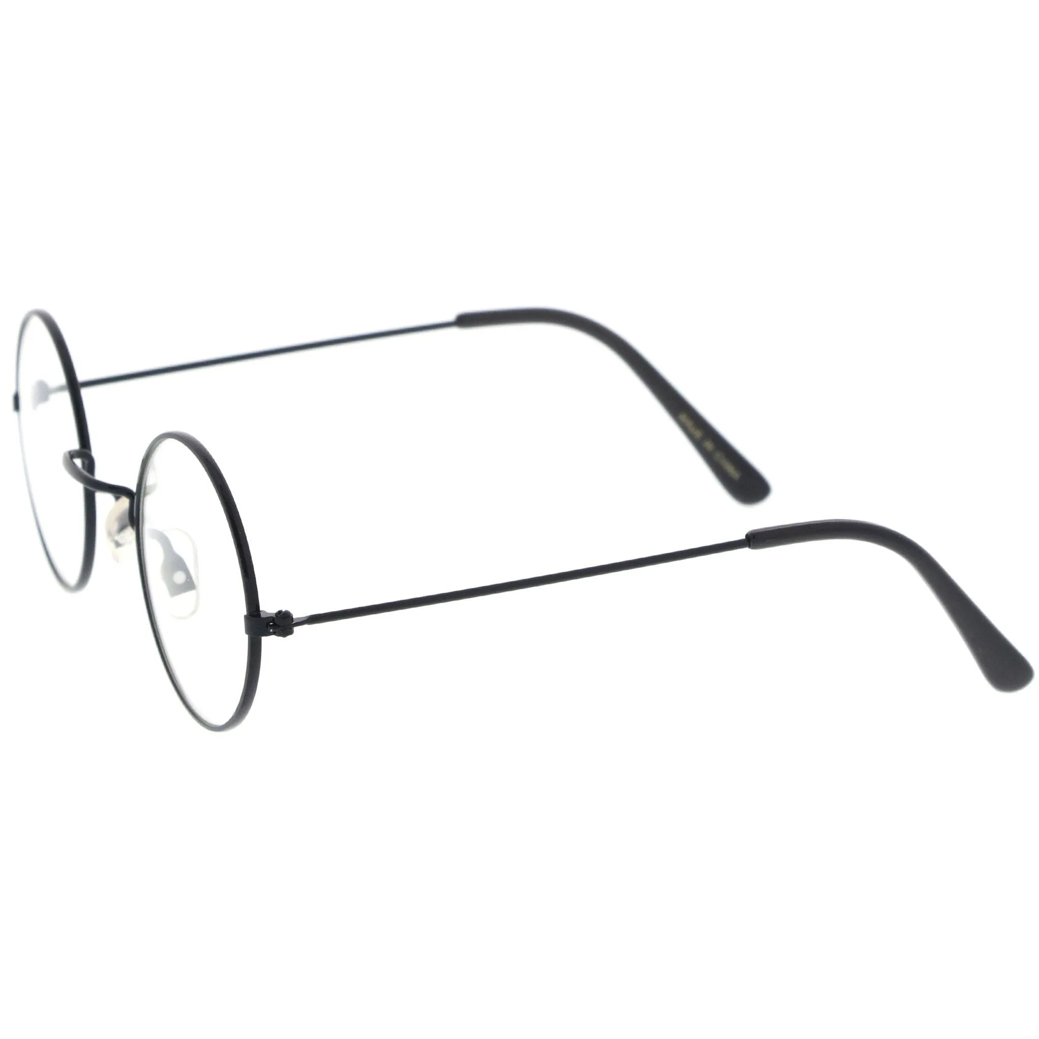 Vintage Inspired Round Metal Frame Clear Lens Glasses