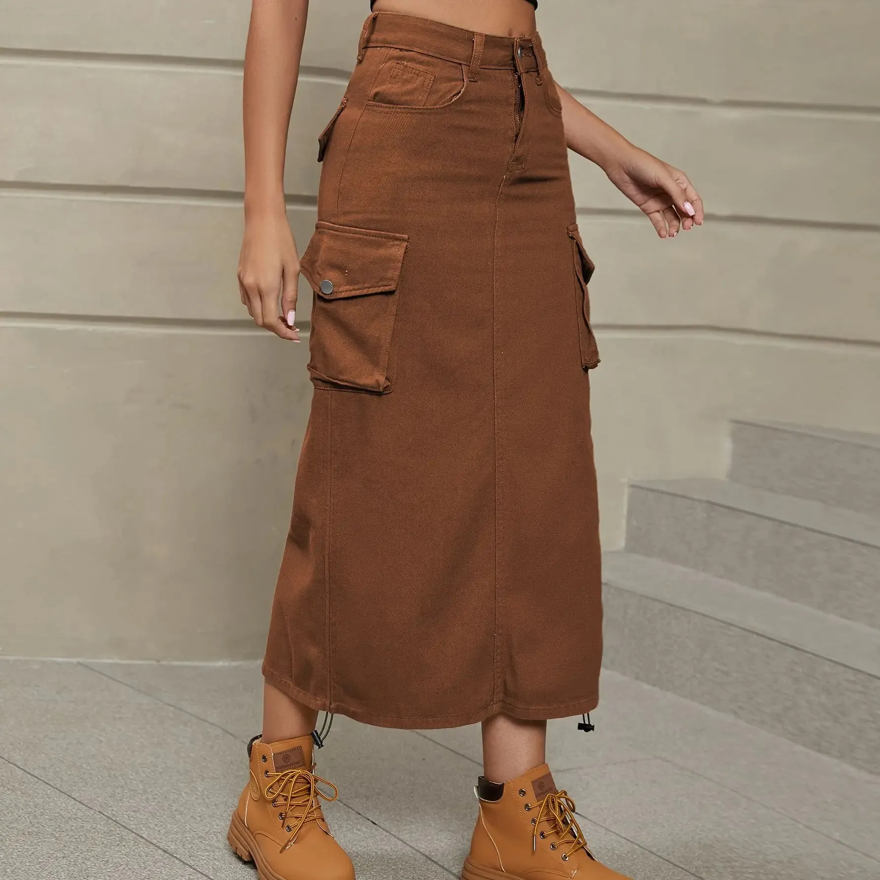Women Vintage Waist Fit Bag Hip Female Summer Y2k Street Skirt