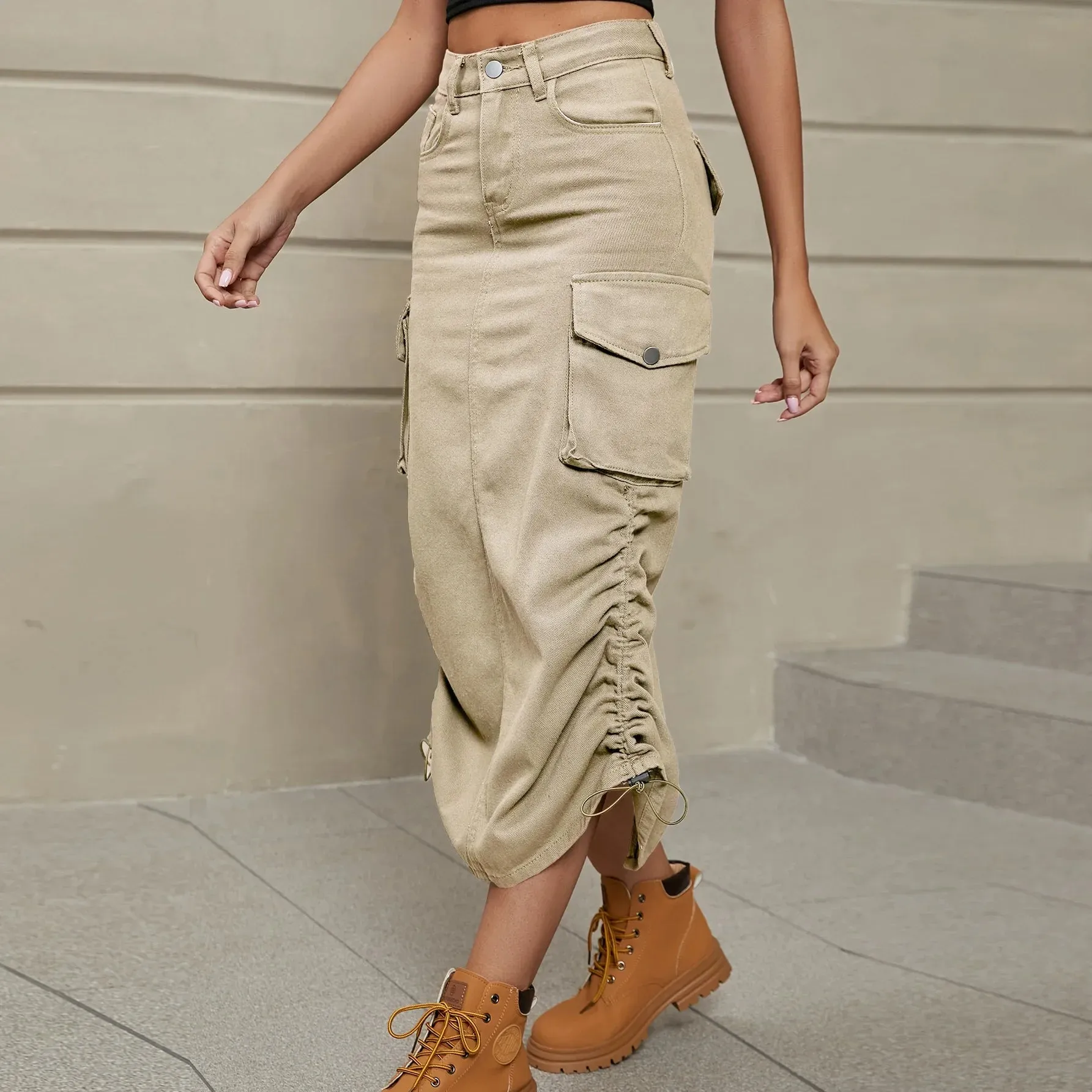 Women Vintage Waist Fit Bag Hip Female Summer Y2k Street Skirt