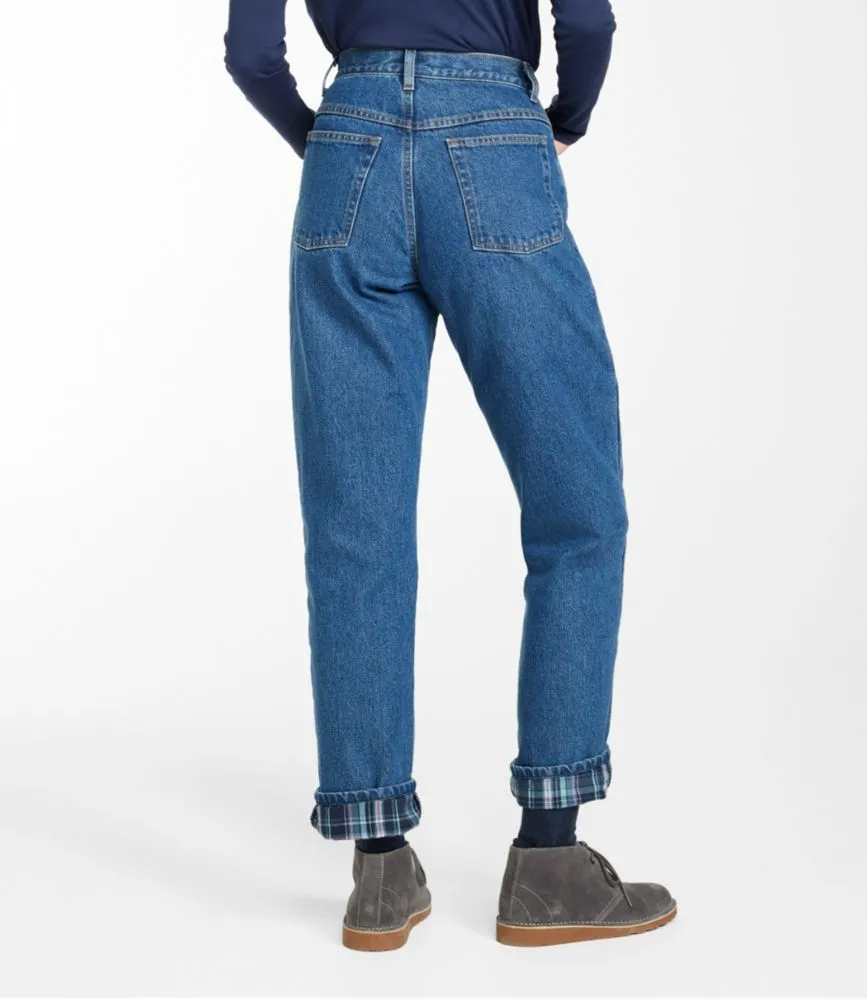 Women's Double L® Jeans, Ultra-High Rise Tapered Leg Flannel-Lined
